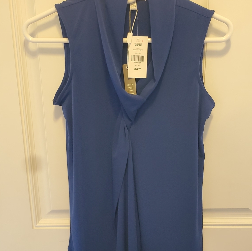 Blue Sleeveless Blouse